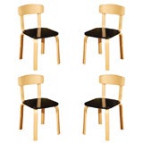Set of Four Armless Dining Chairs