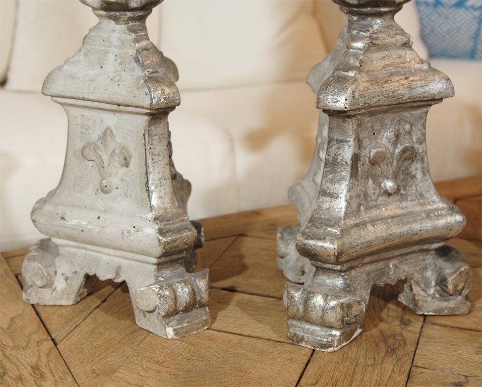 Pair of French Silver Gilt Candlesticks