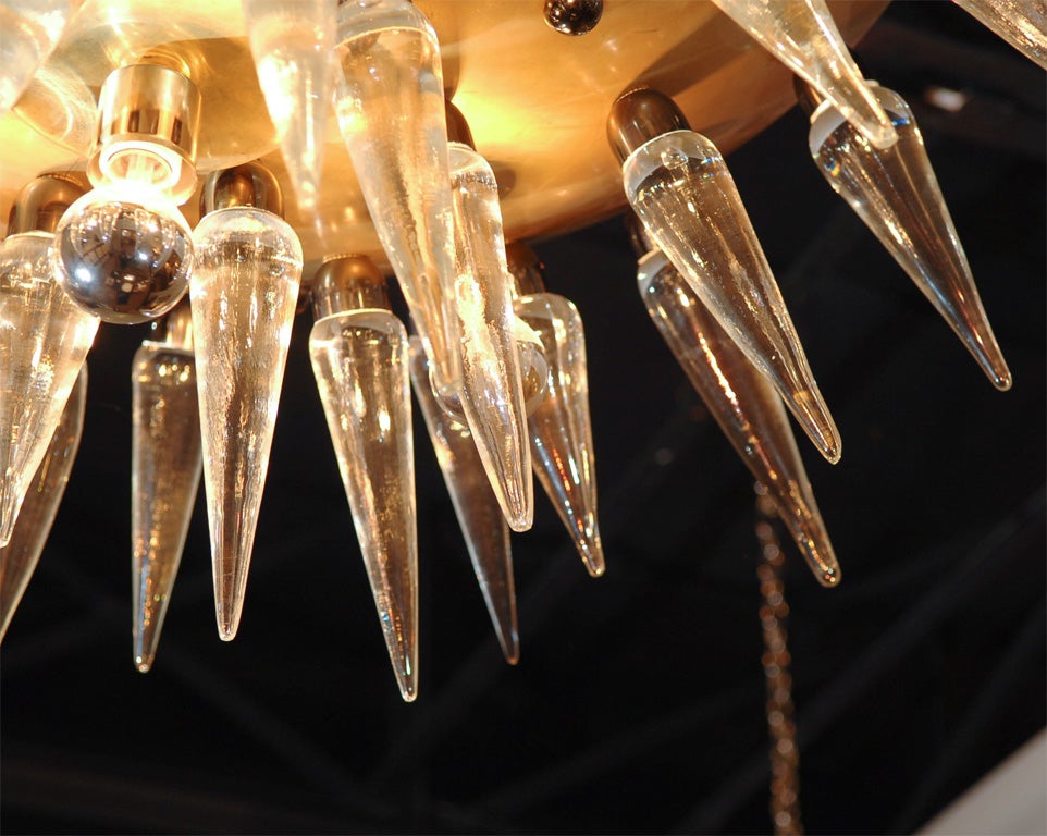 Murano Glass Italian “space age” Murano and brass chandelier, circa 1950’s