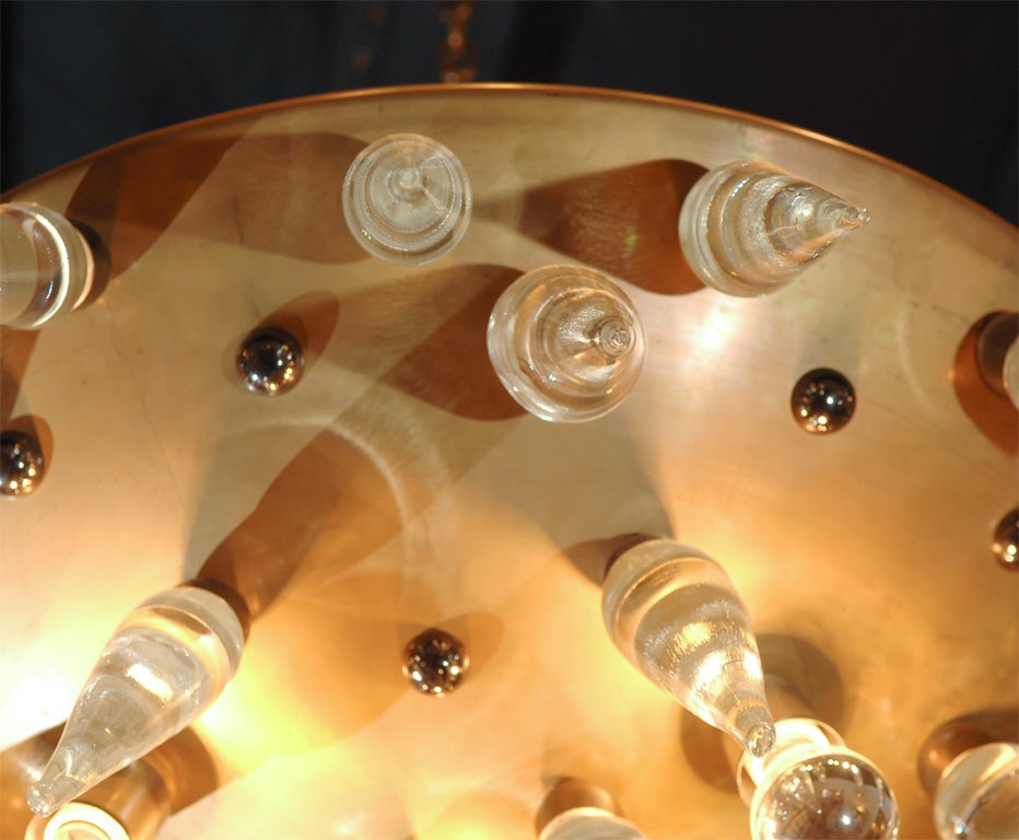 Italian “space age” Murano and brass chandelier, circa 1950’s 1