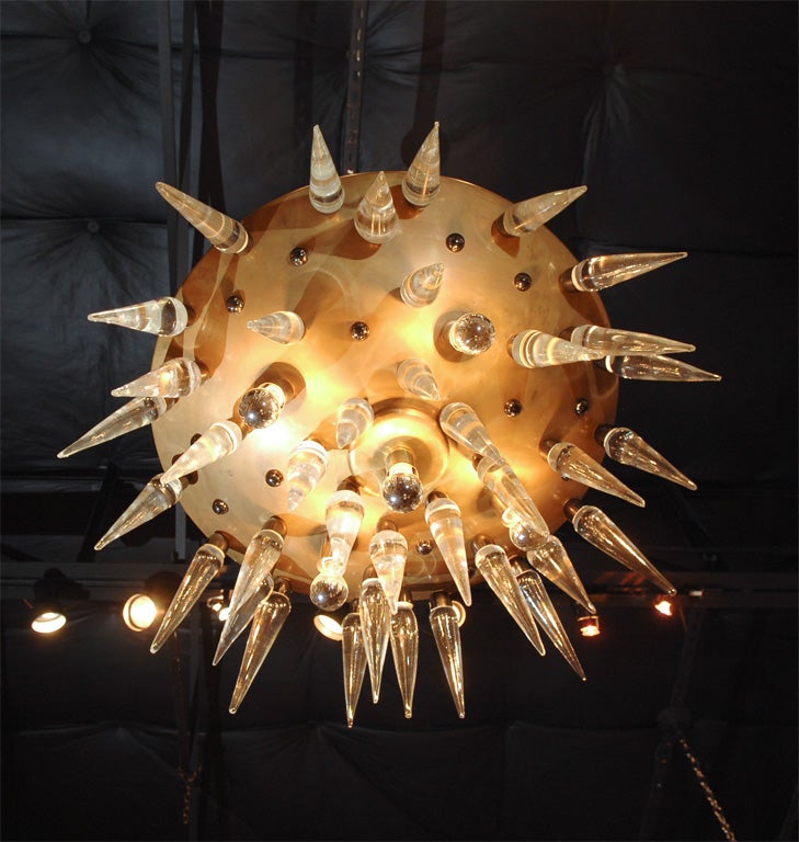 Italian “space age” Murano and brass chandelier, circa 1950’s 2