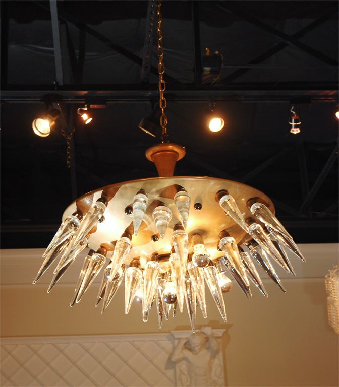 Italian “space age” Murano and brass chandelier, circa 1950’s 3