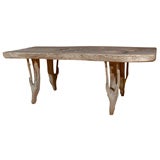 Unusual French Provencal Table Supported by Deer Heads