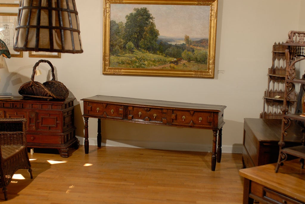 1780-1800  English Oak Jacobean Dresser Base