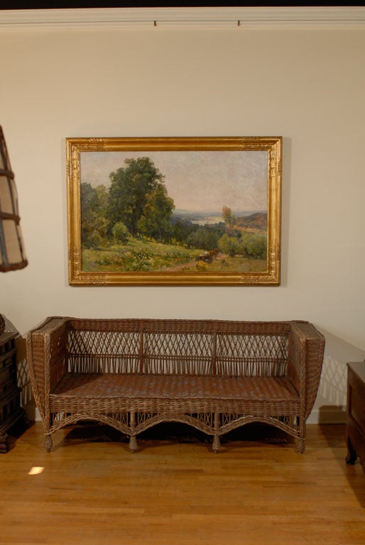 American Vintage Bar Harbor Wicker Sofa / Settee