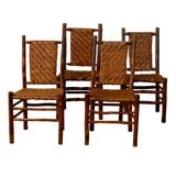 Set of 4 Vintage American Hickory Chairs from Indiana