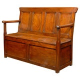 Antique English Elm Wood Bench/ Settle