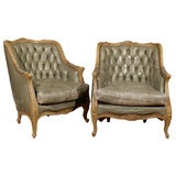 Parisian Tufted Leather Chairs