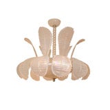 Used Iridescent frosted glass chandlier with leaf elements by Barovie