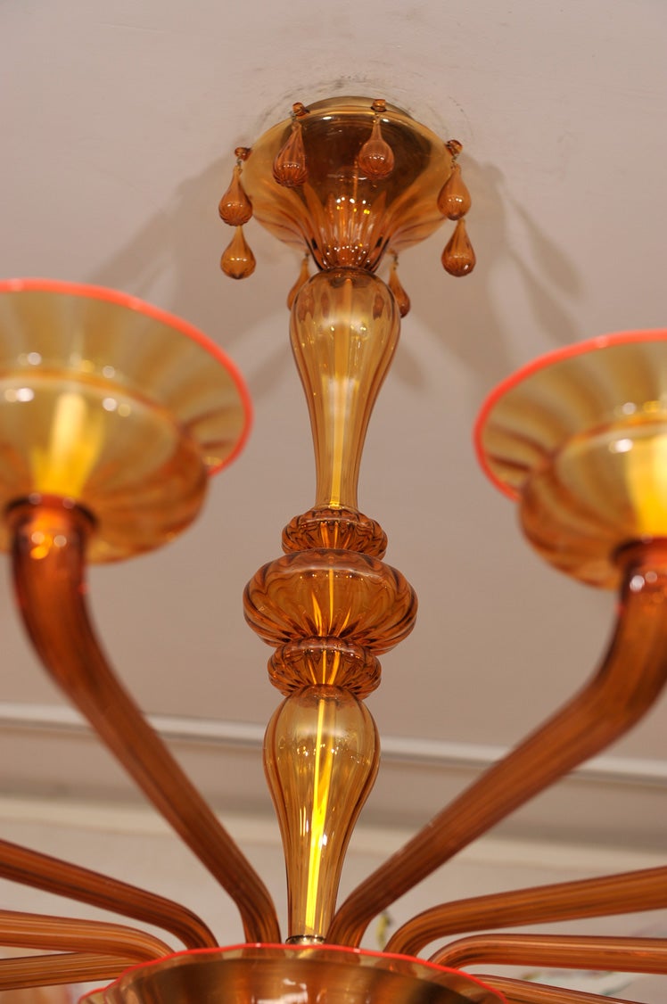 20th Century Murano Glass Chandelier For Sale