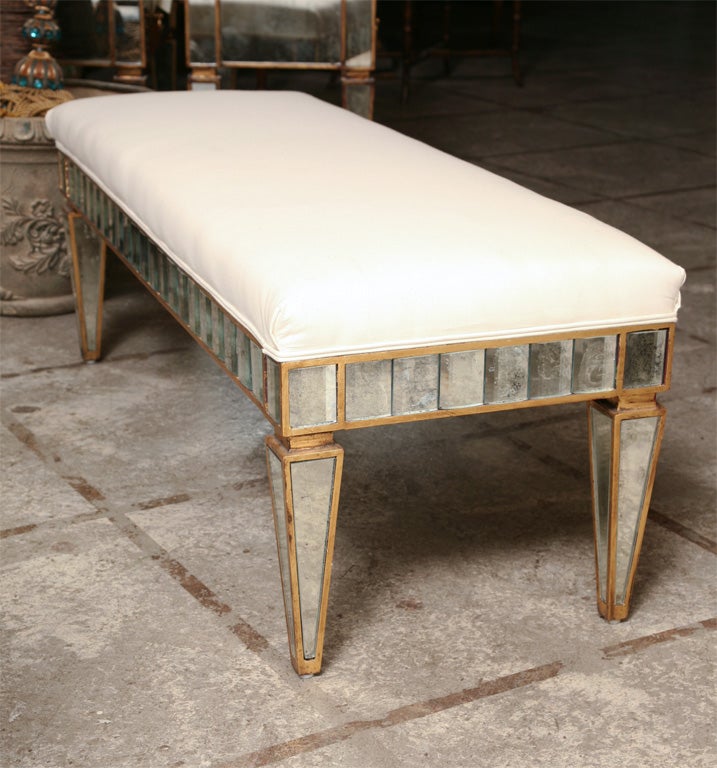 American Giltwood Mirror Bench For Sale