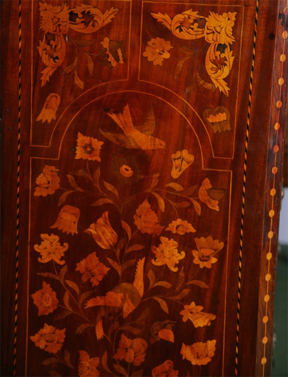 A tall Dutch marquetry chest of drawers For Sale 5