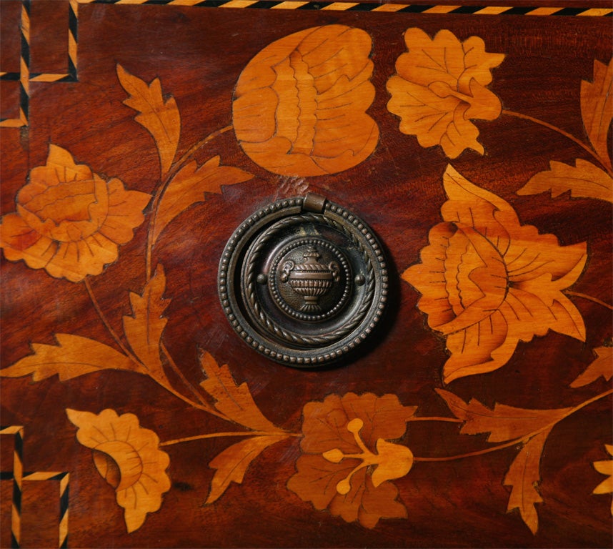 A tall Dutch marquetry chest of drawers For Sale 7