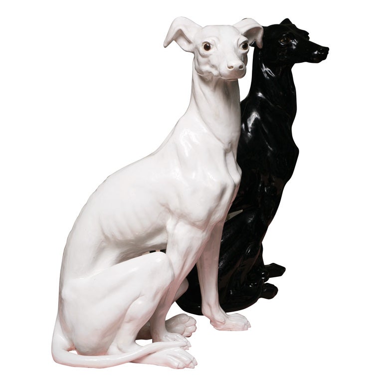 Pair of Italian Terracotta Greyhounds