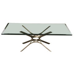 Roger Sprunger Bronze and Glass Low Table, by Dunbar 11