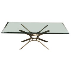 Roger Sprunger Bronze and Glass Low Table, by Dunbar