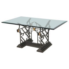 A Michael Graves Broken Pediment Table, manufactured by Sunar