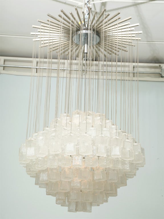 A Superb and Monumental Quatro Zero Glass Chandelier