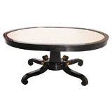Black Lacquer Coffee Table with Capiz Shell Top