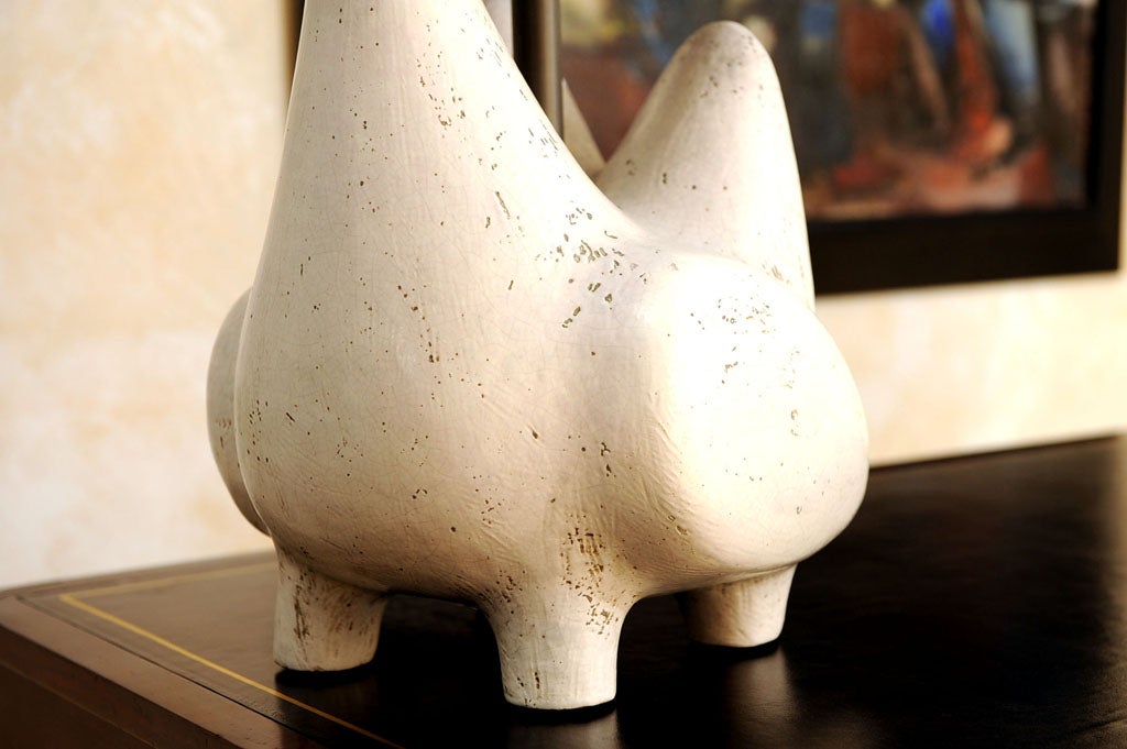 Jouve Style Italian Ceramic Bird Form Lamp 2