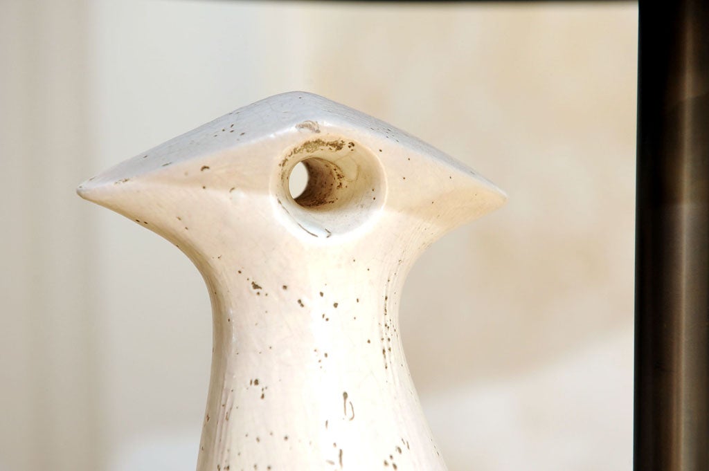 Jouve Style Italian Ceramic Bird Form Lamp 3