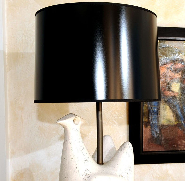 Jouve Style Italian Ceramic Bird Form Lamp 6