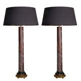 Circa 1880 Pair of French Marble Lamps