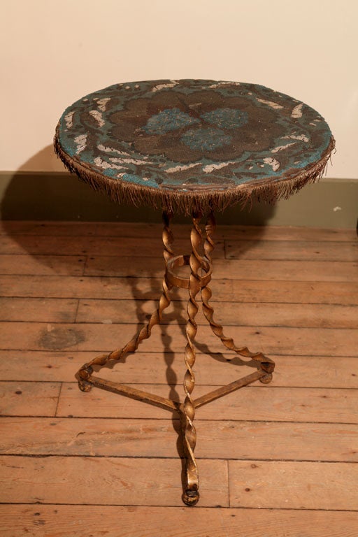 Napoleon III Tilt Top Beaded Round Table