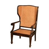 Antique Chinoiserie-Style Caned Wing Chair