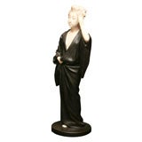Japanese bronze and Ivory figure of a Geisha