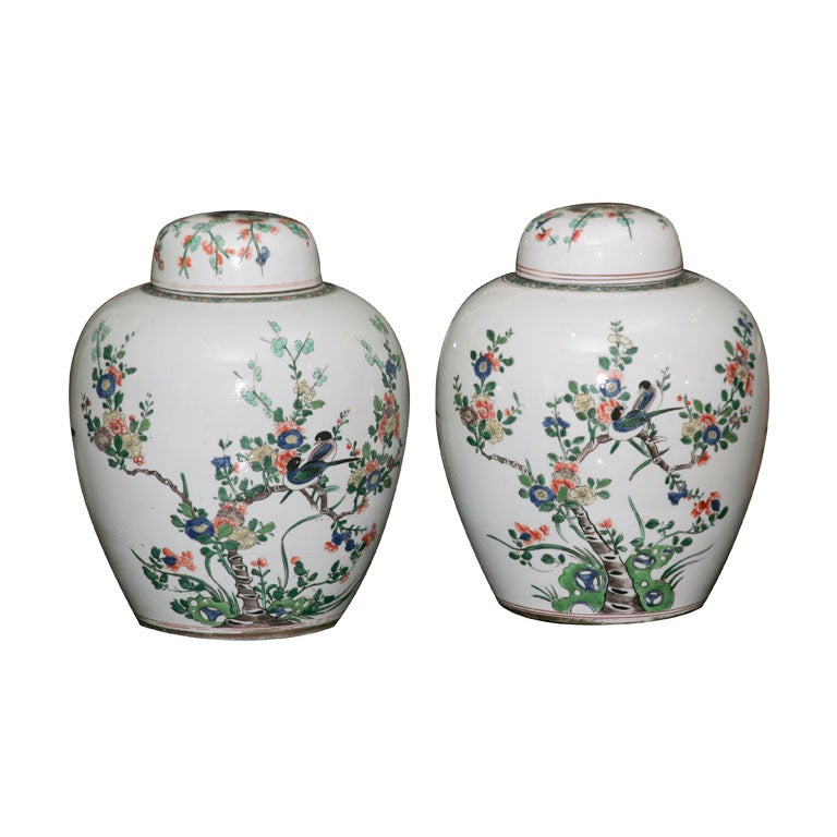 Pair of Chinese Ginger Jars at 1stDibs