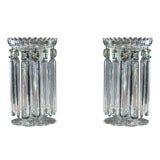 Antique Pair of 19th C. Hand Blown Crystal Lustres