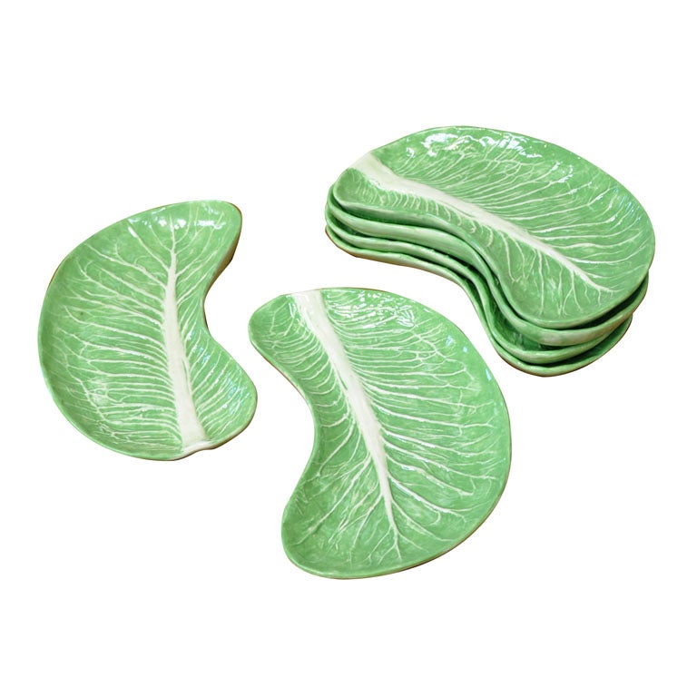 Dodie Thayer "Cabbage Leaf" Curved Plates, set of 6