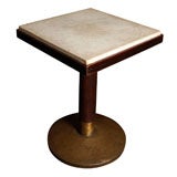 Antique A French Cafe Table with Marble Top and Brass Base, Circa 1890