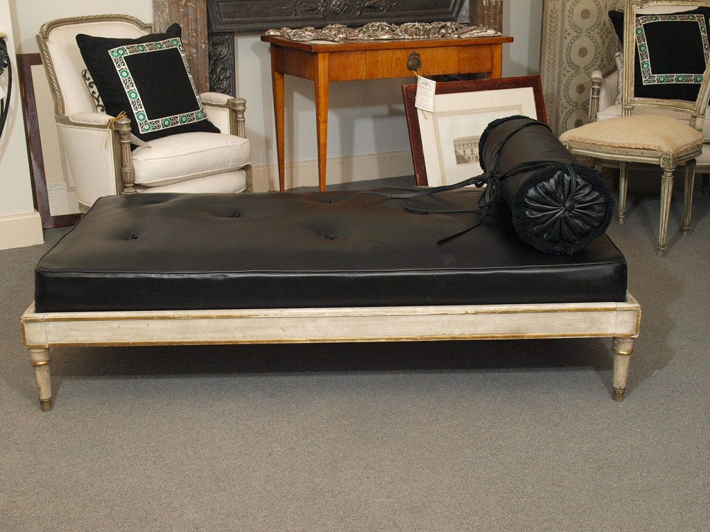 French Large Jansen leather bench/coffee table