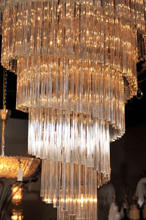 Italian Monumental 6ft. Spiral Crystal Chandelier by Camer