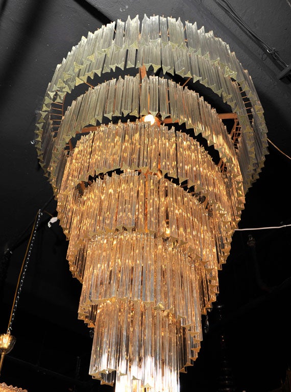 20th Century Monumental 6ft. Spiral Crystal Chandelier by Camer