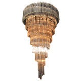 Monumental 6ft. Lustre en cristal spiralé par Camer