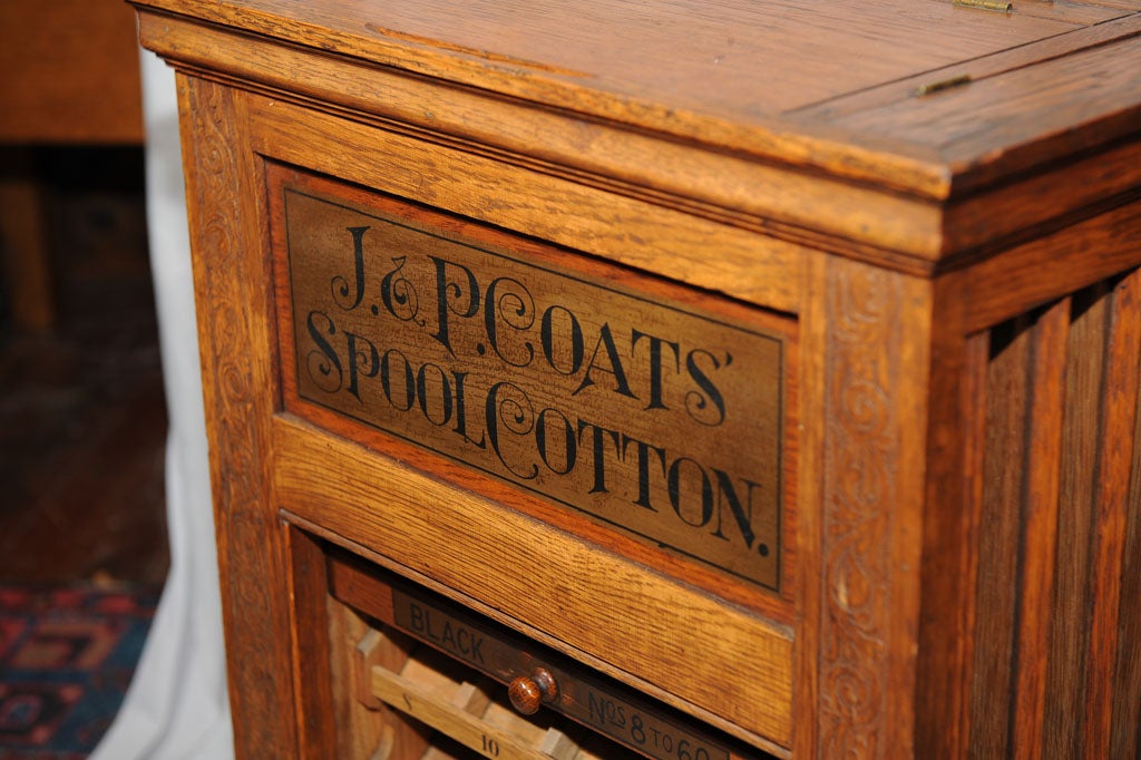 Oak J. & P. Coats' Spool Cabinet