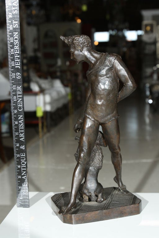 American Deco Bronze Man with Poodle