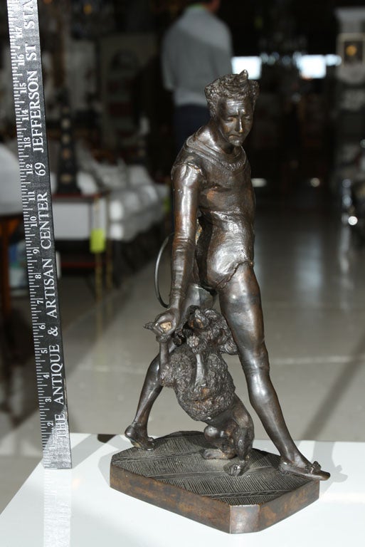 Deco Bronze Man with Poodle 1