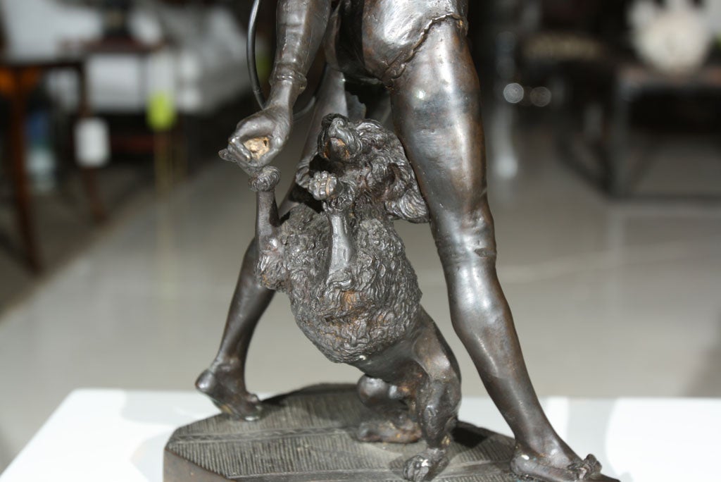 Deco Bronze Man with Poodle 2