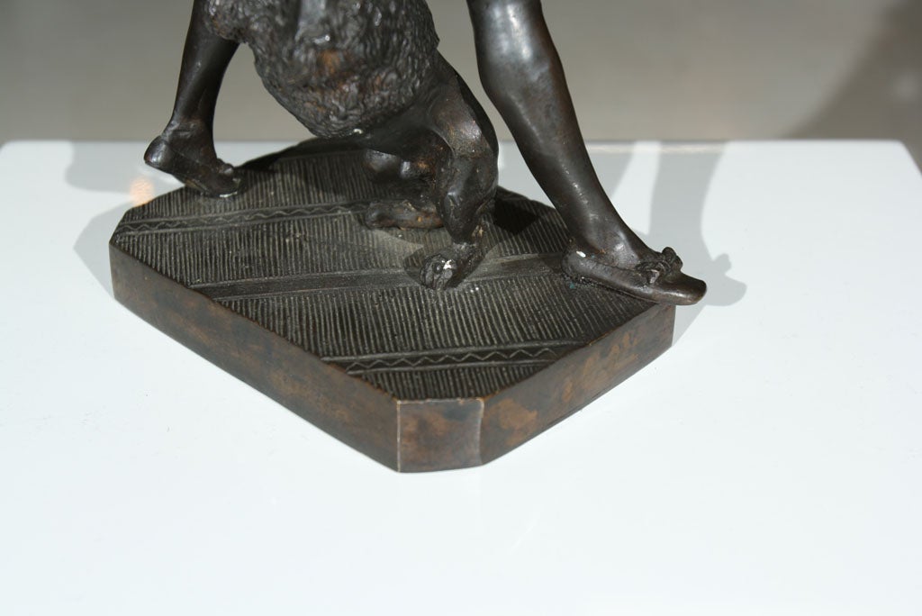Deco Bronze Man with Poodle 4