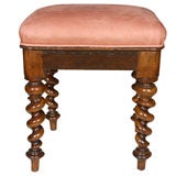 English Piano Stool with Barley Twist legs
