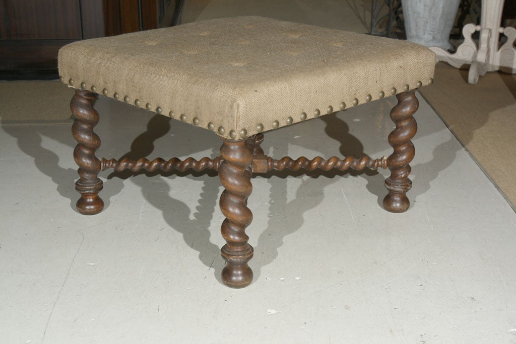 Jacobean Square Bench in Burlap