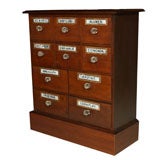 Antique 10 drawer Apothecary With Glass Labels & Pulls