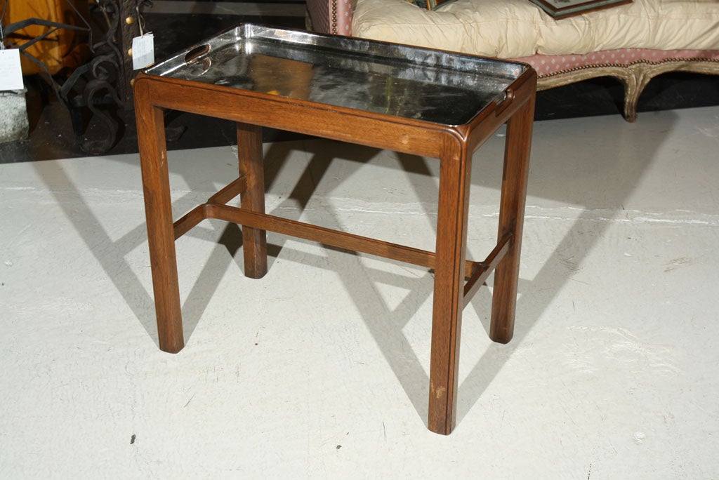 Vintage Silver Tray on Custom Made Stand