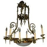 Antique Bronze Louis XVI and Moorish Chandelier