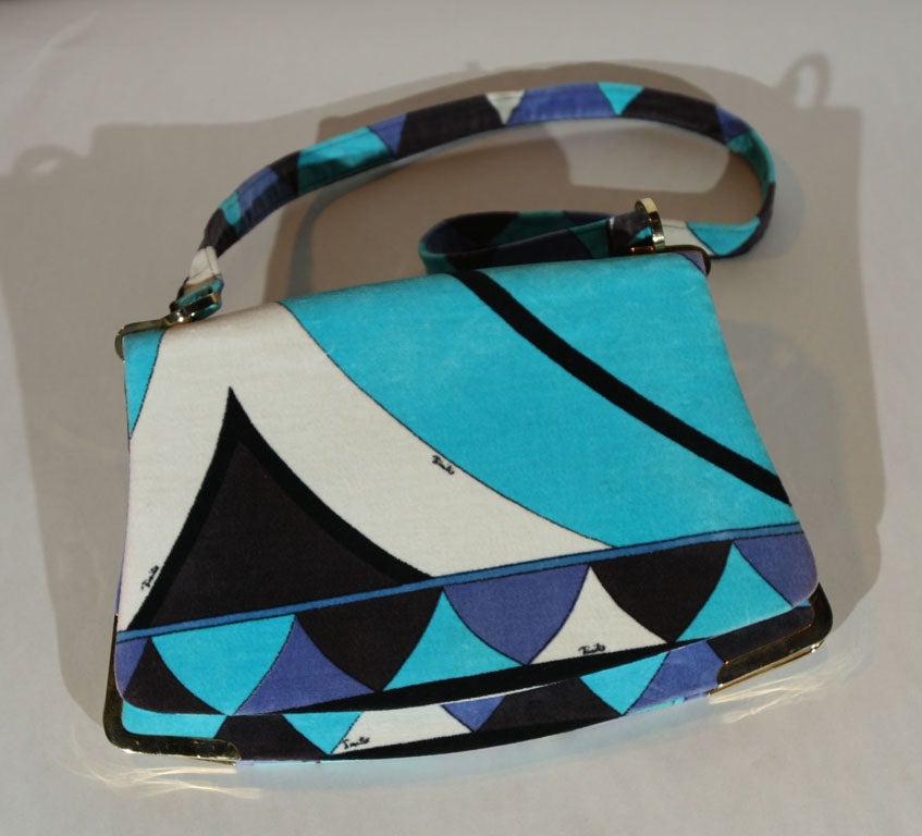 Blue Pucci Clutch With Optional Strap presented by funky finders.
