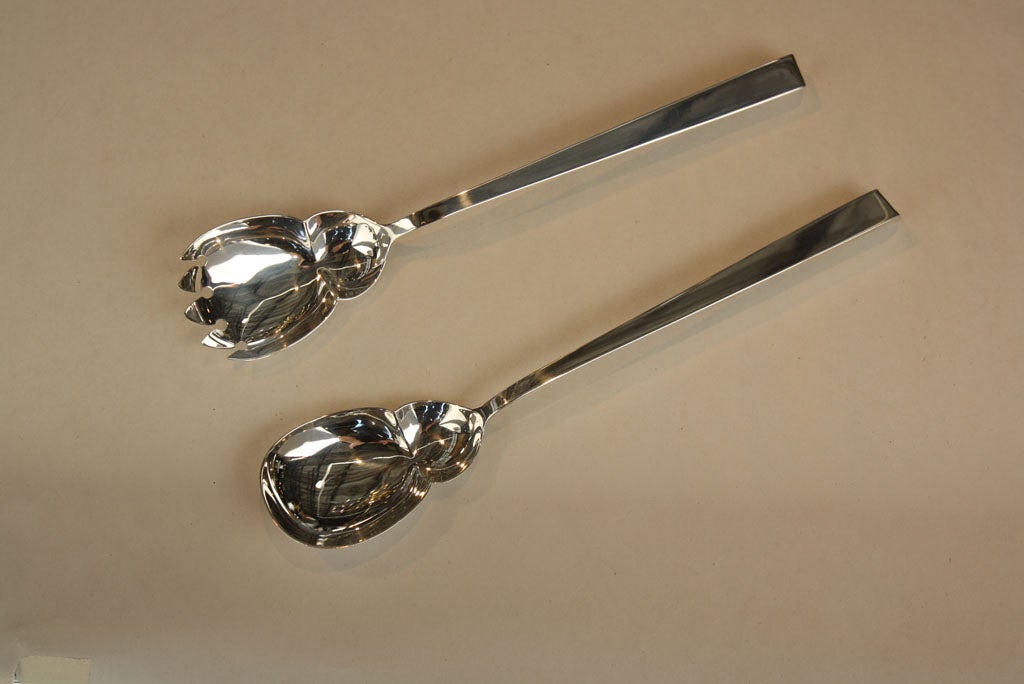 Birmingham 1915 Salad Servers Sterling Silver